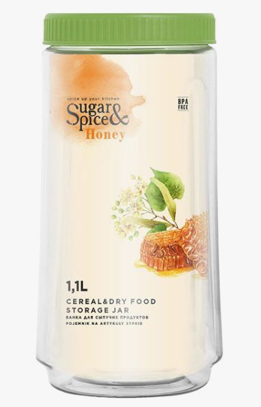 Банка для сыпучих продуктов Sugar&Spice Honey 1,1л фисташка